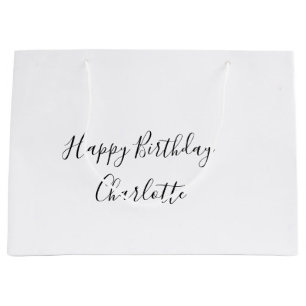 Grand Sac Cadeau SIMPLE MINIMAL.CUTIE AJOUTER NOM BÉBÉ joyeux anniv