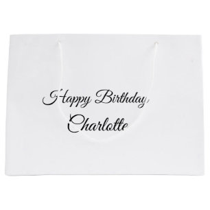 Grand Sac Cadeau SIMPLE MINIMAL.CUTIE AJOUTER NOM BÉBÉ joyeux anniv