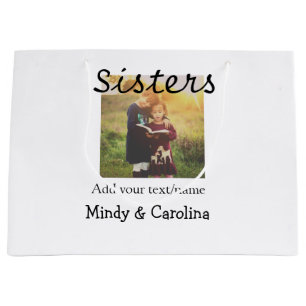 Grand Sac Cadeau Sisters besties BFF ajouter nom de la photo nom fa