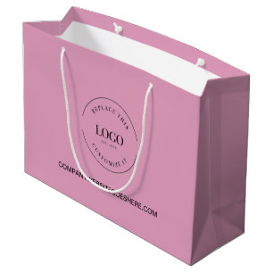 Grand Sac Cadeau Site Web de l'entreprise Millenial Pink Votre logo