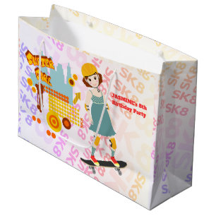 Grand Sac Cadeau Skater Park Fun Girl Birthday Party