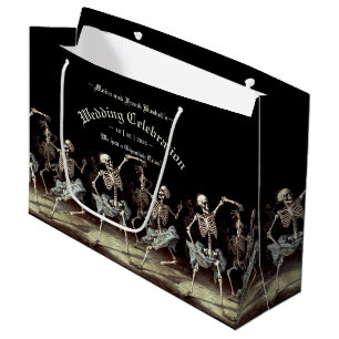 Grand Sac Cadeau Skeletons dansants Mariage gothique