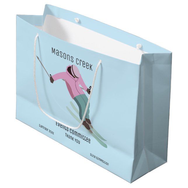 Grand Sac Cadeau Ski (Devant Angle)