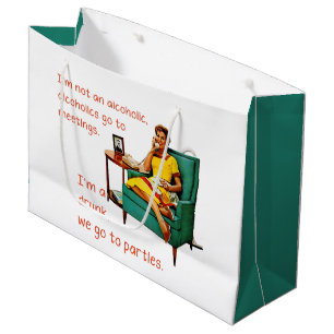 Grand Sac Cadeau SlipperyJoe socialisation boisson fête vintage fem