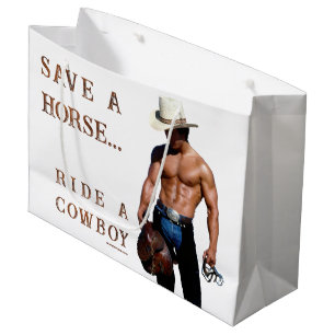 Grand Sac Cadeau SlipperyJoe's save horse ride paille cowboy casque