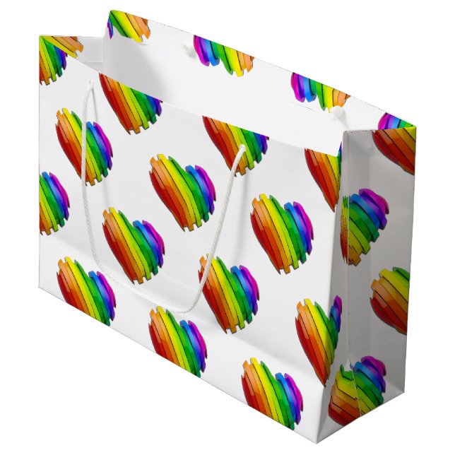 Grand Sac Cadeau SlipperyLe coeur de la fierté de Joe façonne de mu (Devant Angle)