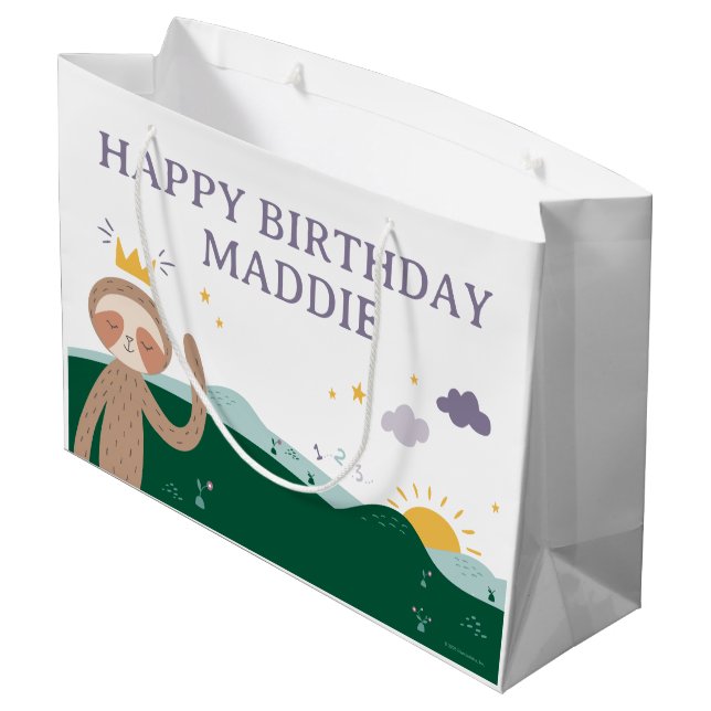 Grand Sac Cadeau Slumberkins Paresseux Anniversaire (Dos Angle)