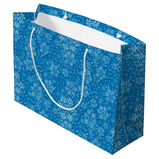 Grand Sac Cadeau Snowflake pattern (Dos Angle)