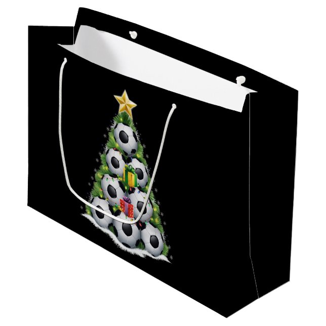 Grand Sac Cadeau Soccer Noël Arbre Joueur Joueurs Joueurs Joueurs J (Devant Angle)
