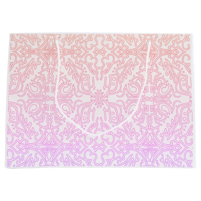 Grand Sac Cadeau Soft Pink Dream Mandala pattern series (Devant)