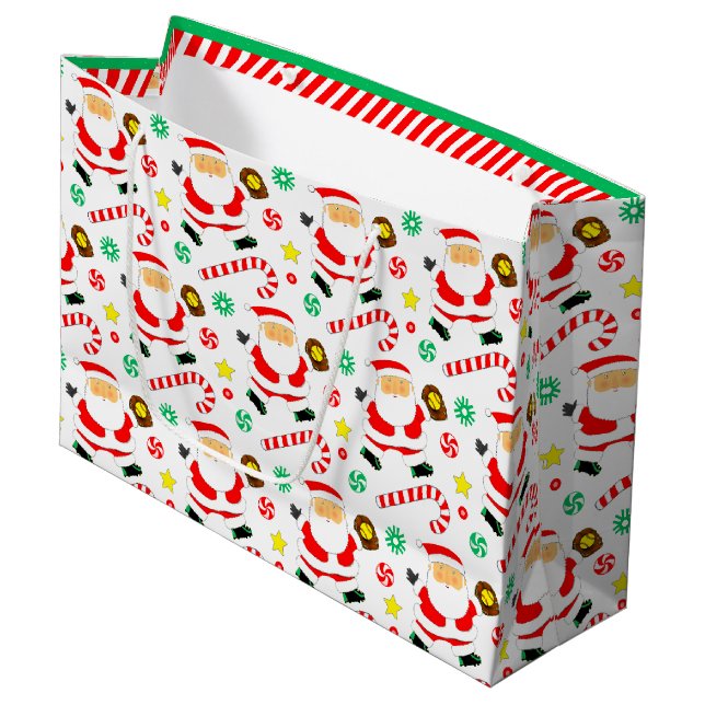 Grand Sac Cadeau Softball Christmas Holiday (Devant Angle)