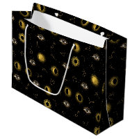 Soleil céleste d'or noir et oeil zodiaque de la lu