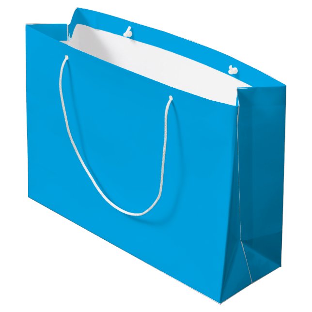 Grand Sac Cadeau Solid Cyan Blue Background | Summer Minimal Style (Dos Angle)