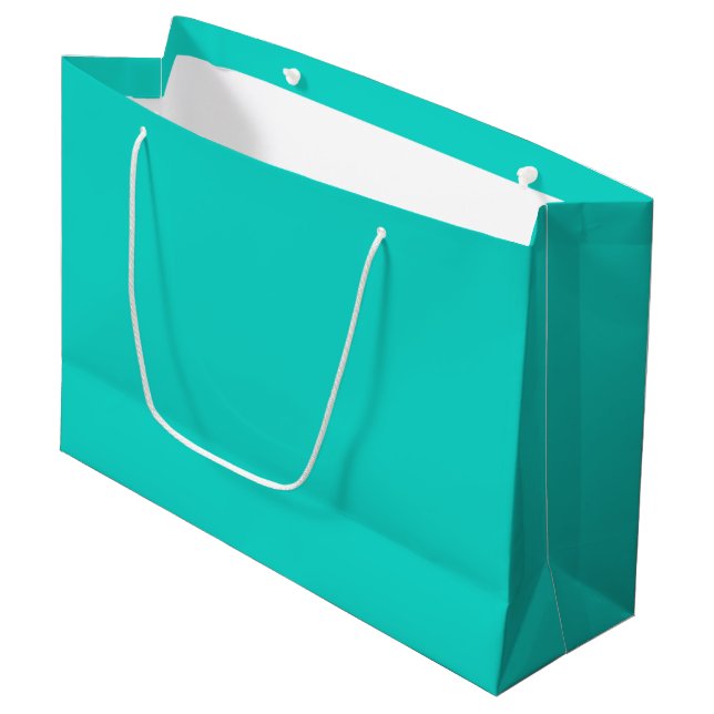 Grand Sac Cadeau Solide clair turquoise (Devant Angle)