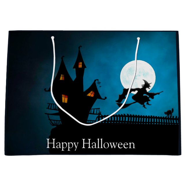 Grand Sac Cadeau Sorcière volante (Devant)