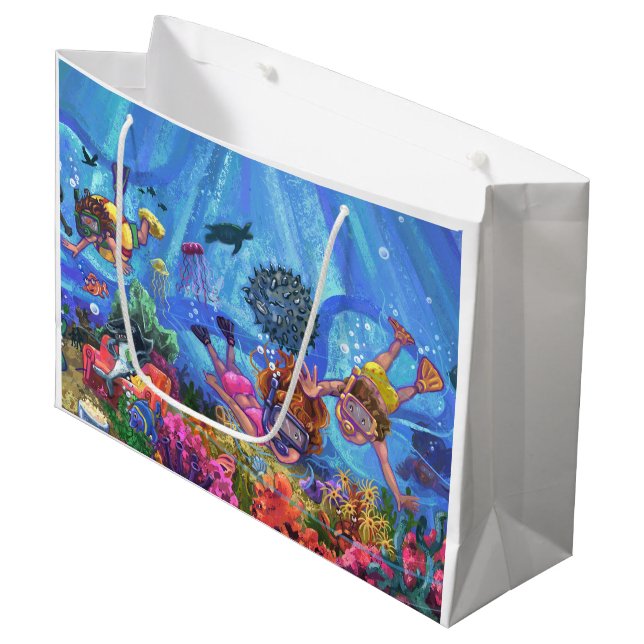 Grand Sac Cadeau Sous la mer (Devant Angle)