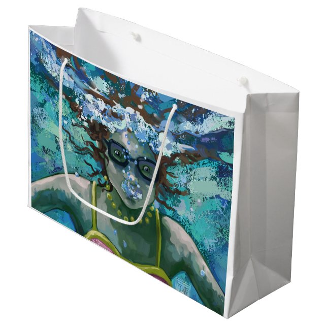 Grand Sac Cadeau Sous le bain de l'eau (Devant Angle)