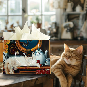 Grand Sac Cadeau Sous-marin crème victorien steampunk pour thé avec