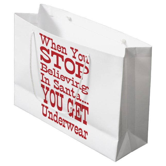 Grand Sac Cadeau Sous-vêtements père Noël (Devant Angle)