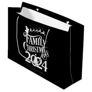 Grand Sac Cadeau Souvenirs de Noël en famille 2024 ensemble corresp