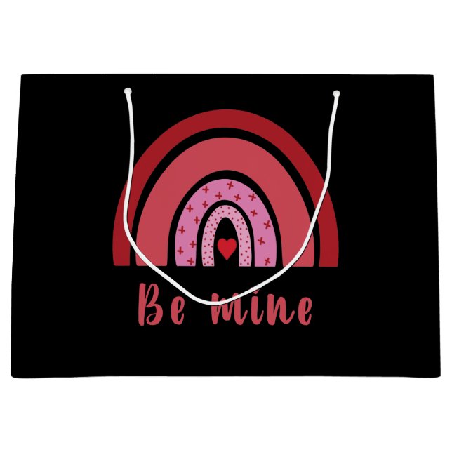 Grand Sac Cadeau Soyez le Coeur Arc-en-Ciel Saint Valentin Je vous  (Devant)