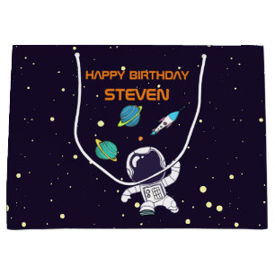 Grand Sac Cadeau Spaceman flottant dans l'espace extra-atmosphériqu