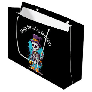 Grand Sac Cadeau Squelette cool dans un Top Halloween Anniversaire
