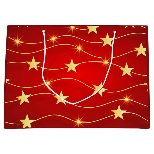 Grand Sac Cadeau Star Adored Ruby Motif rouge (Devant)