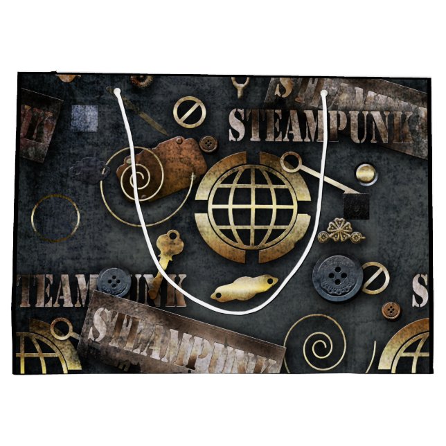 Grand Sac Cadeau Steampunk, scrapbooking (Dos)