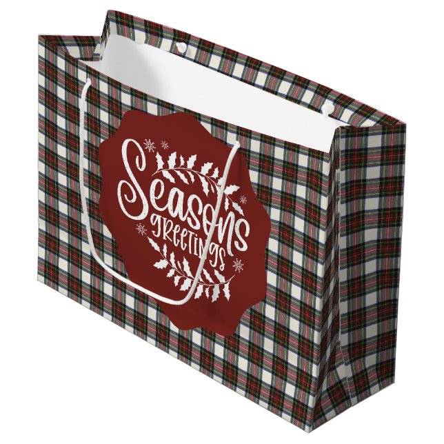 Grand Sac Cadeau Stewart Dress Modern Scottish Tartan Large Gift  (Devant Angle)