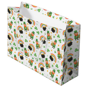 Grand Sac Cadeau Style de coloriage pour enfant Fun St Patrick's Da