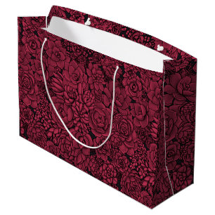 Grand Sac Cadeau Succulents à Viva Magenta- Couleur de l'année 2023