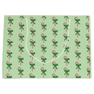 Grand Sac Cadeau Sucre de canne de Noël Motif
