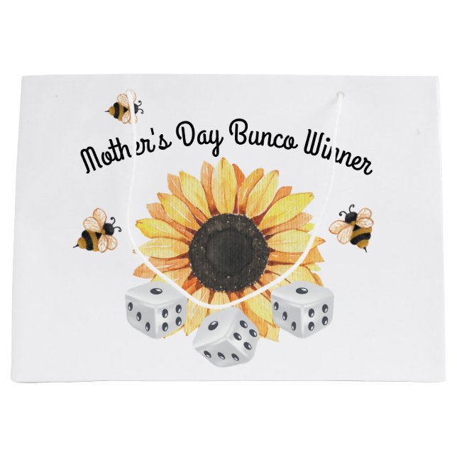Grand Sac Cadeau Sunflower Bees Floral Dice Bunco (Devant)