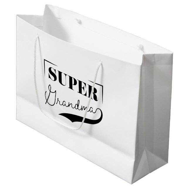 Grand Sac Cadeau Super grand-mère (Devant Angle)