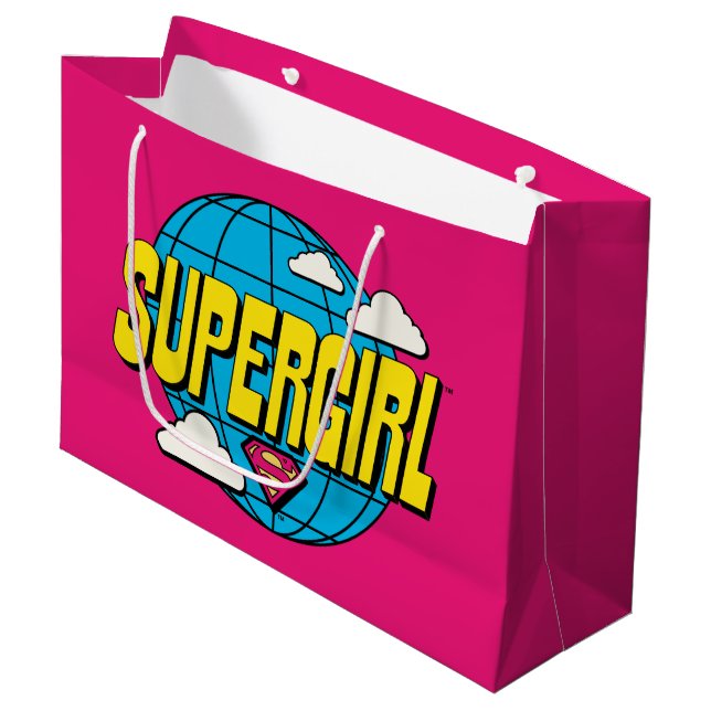 Grand Sac Cadeau Supergirl Graphique Pop Global (Devant Angle)