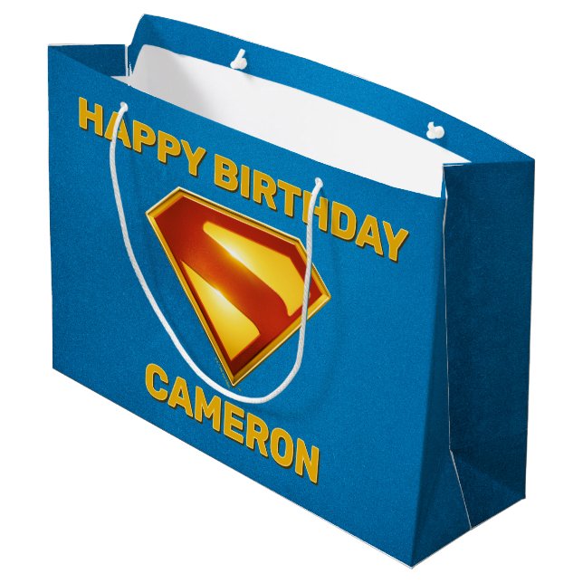 Grand Sac Cadeau Superman Golden S Shield brillance (Dos Angle)