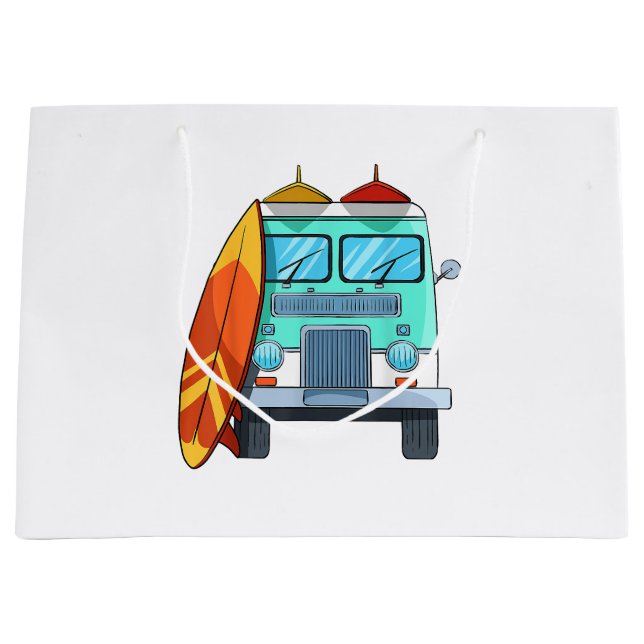 Grand Sac Cadeau Surf Van Surfboard Palm Trees Surfboard Surfboard  (Devant)