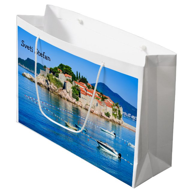 Grand Sac Cadeau Sveti Stefan Budva Monténégro (Devant Angle)