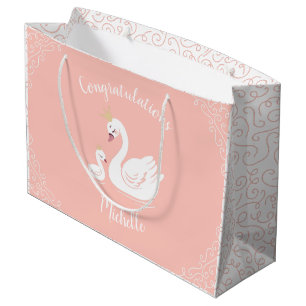 Grand Sac Cadeau Swans Baby shower Oiseau avec héritier