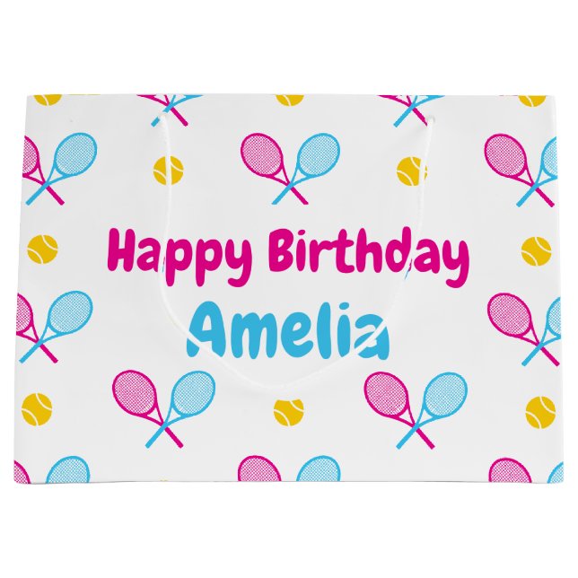 Grand Sac Cadeau Sweet girly tennis grand (Devant)