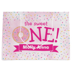 Grand Sac Cadeau Sweet ONE Donut arrose 1er anniversaire fille