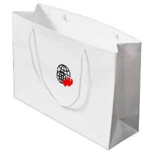 Grand Sac Cadeau Symbole du coeur rouge créé avec des lignes lisses