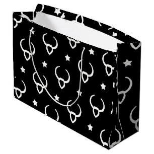 Grand Sac Cadeau Symbole du zodiaque du Taureau et motif d'étoiles