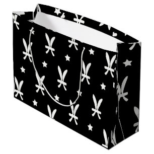 Grand Sac Cadeau Symbole du zodiaque Poissons et motif d'étoiles