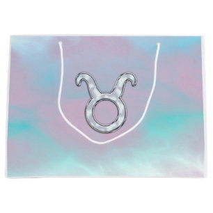 Grand Sac Cadeau Symbole du zodiaque Taureau de style mère de perle