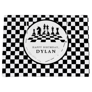 Grand Sac Cadeau Tableau d'échecs et pièces Jeu Merci de nuit Anniv