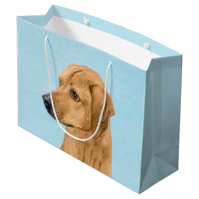 Grand Sac Cadeau Tableau Rhodesian Ridgeback - Art Chien original (Dos Angle)
