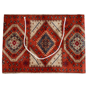 Grand Sac Cadeau Tapis persan turc oriental rouge