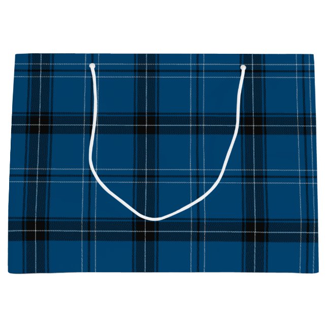 Grand Sac Cadeau Tartan bleu Ramsay écossais (Devant)
